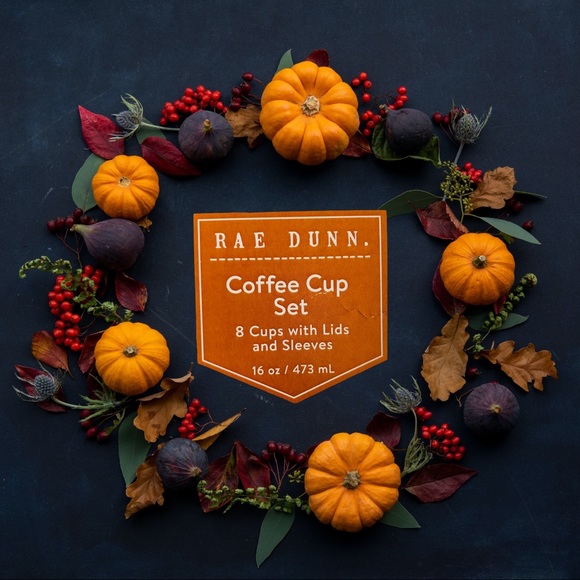 NEWโRAE DUNN Fall โPUMPKIN๐SPICEโ Coffee Cup w/ Lids & Sleeves โ๏ธ๐๐๐ฅฎ - Picture 2 of 13